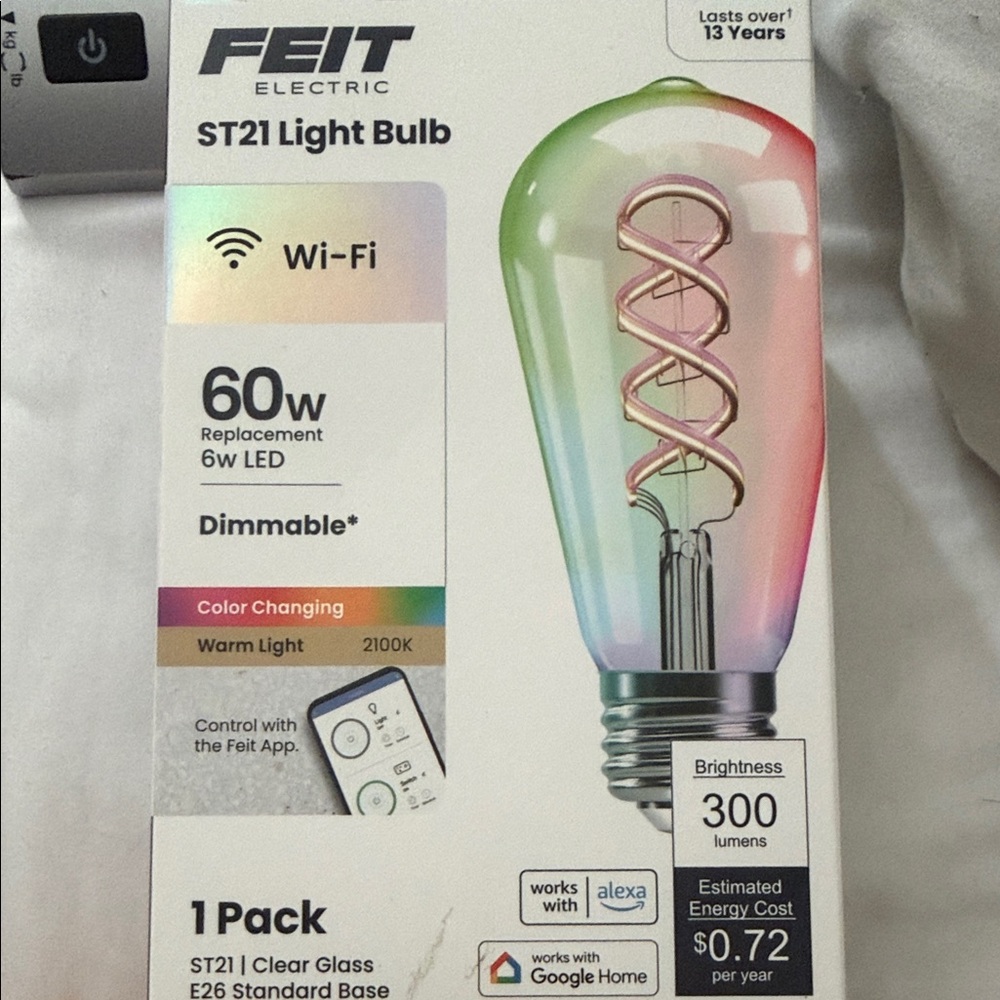 Feit st21 light bulb 60 watt color changing